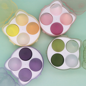 4 pièces doux violet jaune rose vert sans Latex maquillage mélangeur éponges ensemble lavable beauté du visage Application pinceaux de maquillage - Product Image 5