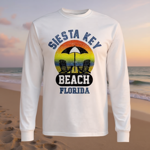 Camiseta de manga larga con diseño desgastado de Siesta Key Beach, Florida, recuerdo - Product Image 3