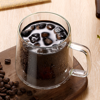 Mug à café écologique de haute qualité 400 ml/700 ml, tasse à thé et à café en verre à double paroi