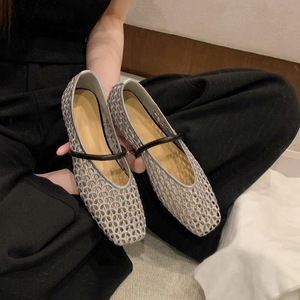 Scarpe da <span class=keywords><strong>Donna</strong></span> Intrecciate alla Moda 2025, <span class=keywords><strong>Ballerine</strong></span> <span class=keywords><strong>con</strong></span> Punta Quadrata, Tomaia in Rete Intrecciata, <span class=keywords><strong>Tacco</strong></span> Basso, Mary Jane per Signore - Product Image 3