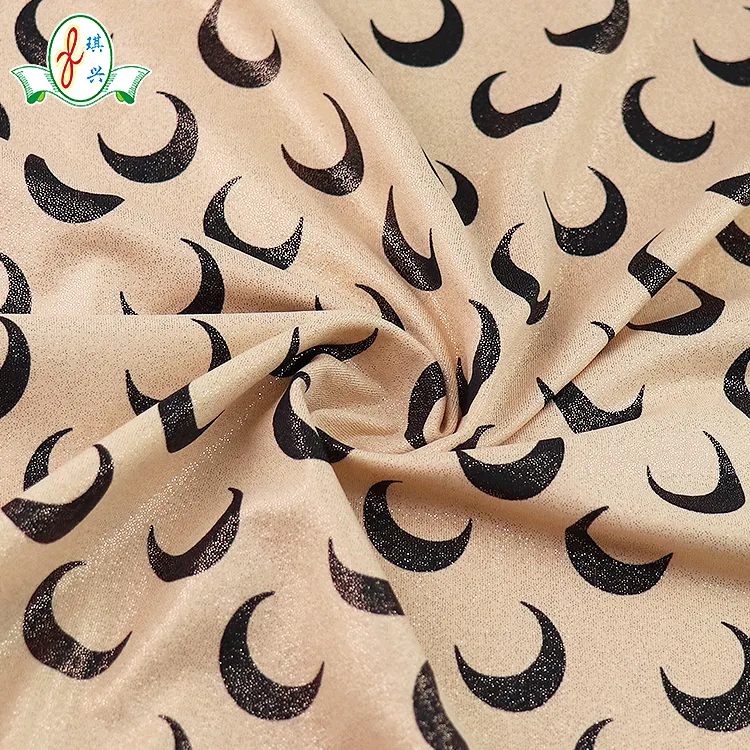 Hot Sale Gold Stamp Foil Print Nylon Lycra Fabric Bronzing Fabric