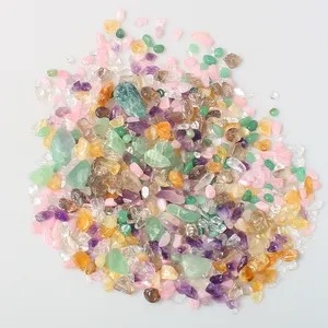 Natural piedras naturales Rose Quartz Amethyst rock crystals healing stones Gravel Tumbled Stone