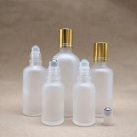 En stock, flacon à bille en verre rond givré blanc de 5 ml, 10 ml, 15 ml, 20 ml, 30 ml, 50 ml, 100 ml, flacon à bille pour parfum, flacon à bille pour huile essentielle