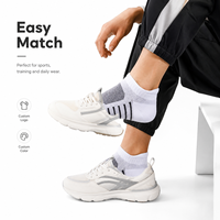 Chaussettes bateau personnalisées avec logo, faible MOQ, maille respirante, soutien de la voûte plantaire, bout et talon amortis pour la course, la gym, le tennis, hommes et femmes