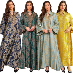 new abaya designs 2024 jacquard embroidered dress beaded abaya Fashion Kaftan Customized Dubai women's clothing abaya