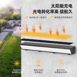 Lampe murale solaire extérieure étanche à LED pour jardin, éclairage de clôture longue portée et de terrasse - Product Image 3