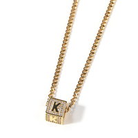 Collier pendentif en zircon cubique avec 26 lettres, plaqué or 18 carats, pour femmes, cadeaux