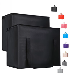 Экологически чистый изолированный продуктовый мешок, многоразовый красный изоляционный пакет 80 г/м2, простой охлаждающий термопакет для покупок - Product Image 1