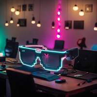 Lunettes LED Lumineuses à Mosaïque, Fil EL Clignotant, Lunettes de Mode Lumineuses, Rentrée Scolaire, Adultes, Plastique ABS, Décorations Lumineuses pour Festivals
