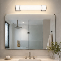 OEM/ODM Worbest Lampes de miroir LED modernes CCT réglables de 24 pouces pour salle de bain, finition nickel brossé, gradation Triac, ETL/cETL
