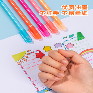DELI sk134 bút đường viền sao chép tay bút báo tiểu học văn phòng phẩm Sổ tay bút màu đường cong bút Cẩm Nang <span class=keywords><strong>Highlighter</strong></span> 6 chất lượng cao - Product Image 5