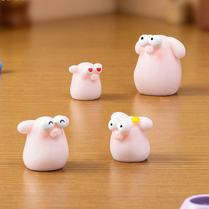 เรซิ่นไมโครแลนด์สเคป ตุ๊กตาหมูตาโตน่ารัก ของตกแต่งบ้านตุ๊กตา DIY และอุปกรณ์เสริม ของตกแต่งตั้งโต๊ะขนาดเล็ก - Product Image 1
