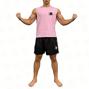 เสื้อกล้ามออกกำลังกายผู้ชายทรงคลาสสิก แขนเสื้อแบบดิบ ผ้าสแปนเด็กซ์ยืดหยุ่นสูง พิมพ์ลายตามสั่ง ทรงหลวม - Product Image 3