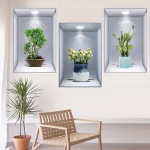 2024新款热销植物花卉墙贴3D相框客厅沙发背景墙装饰不干胶贴纸