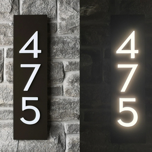 Customized LED <strong>Panel</strong> Mirrored Stainless Steel Apartment Hotel Door Sign Led Light Hotel Room <strong>Number</strong> Sign - Product Image 6