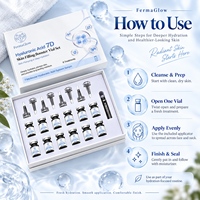 Kit d'ampoules de sérum visage hydratant et repulpant à l'acide hyaluronique 7D fermenté pour peaux sèches et grasses