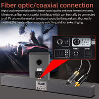 Barre de Son Home Cinéma 2.1 Canaux avec Caisson de Basses, Prise en Charge Coaxial, AUX, USB, Fonction BT, Système Haut-parleur pour Téléviseur de Salon