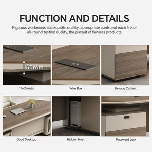 モダンなL字型ワークテーブル木製ディレクターManger Ceo BossオフィステーブルデスクCeoテーブル家具セット - Product Image 5