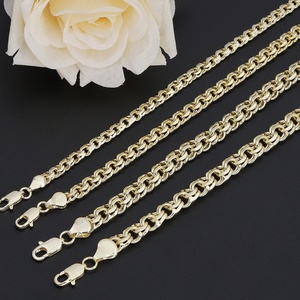 JXX Venta al por Mayor Personalizada, Cadena Cubana de Latón Chapado en Oro de 14K, Collar con Múltiples Anchos y Longitudes, Cadena Figaro, Joyería para Hombre - Product Image 1