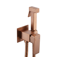 Ensemble de pulvérisation pour bidet en laiton brossé or rose de qualité supérieure, avec mitigeur chaud/froid et douchette shattaf musulmane pour salle de bain et maison