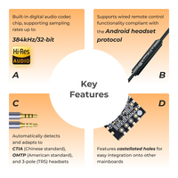 Module de codec audio USB Audio Factory, DAC 384kHz/32bit, ADC 48kHz/16bit, conception traversante, Type-C, 1 oz de cuivre, PCBA intelligent OEM