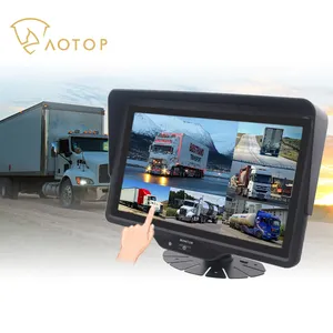 Full Touch Screen 10.1" LCD IPS Car Monitor Split View 6CH Camera Video Signal Input DVR Rear View Monitor For Truck Heavy Duty