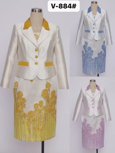 Ropa al por mayor para la madre de la novia con chaqueta, trajes formales de talla grande para mujer, conjuntos para iglesia - Product Image 6