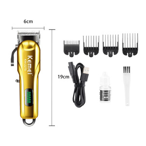 Cortadora de Pelo Eléctrica Profesional Kemei Km-2278, Cuerpo Metálico, Pantalla Digital, Carga USB, Longitud de 19 cm - Product Image 1