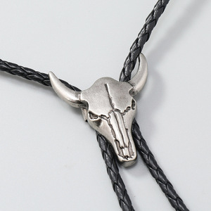 Collana Bolo Tie con Grande Ciondolo a Testa di Toro in Lega, Stile Western Cowboy Vintage, <span class=keywords><strong>per</strong></span> Uomo e Donna, con Cordino in Pelle Regolabile, Gioiello - Product Image 3