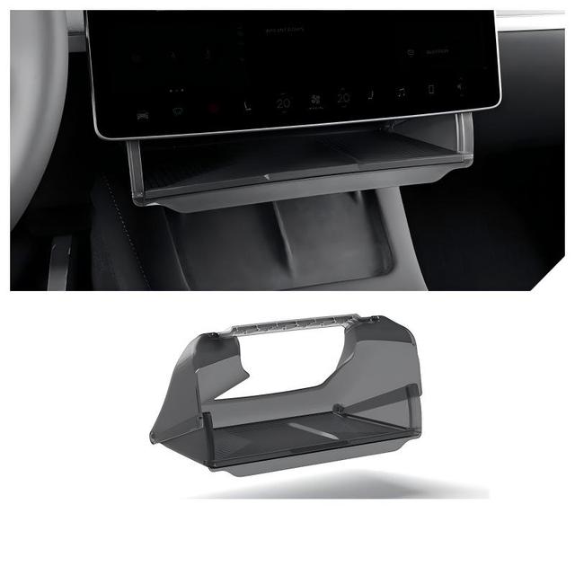 ABS Material Under Screen Box for Tesla New Model3/Y Organizers Under Display With Silicone Pads Easy Install Accessories