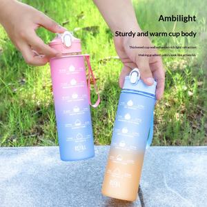 Nouvelle gourde d'été portable grande capacité avec cordon de serrage, style dessin animé, en plastique écologique pour enfants, vente en gros et personnalisation - Product Image 4