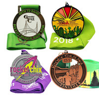 Médailles personnalisées en émail souple, couleurs vives, alliage de zinc, récompenses en métal, médailles sportives personnalisées pour événements scolaires avec ruban de cou