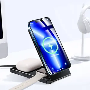 New ABS 3-in-1 15W 3 In 1 Foldable Multiple Fast Mobile Cell Phone Wireless Wireless Best Sell 3 In 1 Wireless Charger Charging