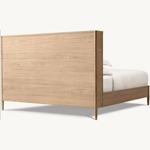 Lit plateforme en bois de chêne moderne <span class=keywords><strong>et</strong></span> minimaliste de luxe avec pieds effilés pour chambre principale - Product Image 4
