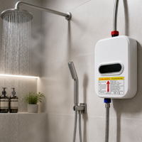 Chauffe-eau électrique instantané sans réservoir intelligent et thermostatique pour petite salle de bain domestique, design autoportant en plastique, pour eau chaude