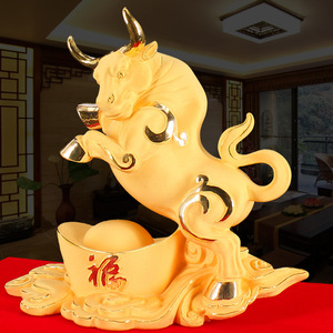 Dodici segni zodiacali Taurus ornamenti in resina eco-friendly anno bue mascotte per l'inaugurazione della casa svettante sabbia Taurus svettanti regali artigianali - Product Image 3