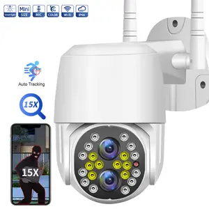 390Eyes Full HD 1080P 4MP WIFI 15X Optical Zoom Camera with Dual Lens Security Outside PTZ Wireless IP Camera Outdoor