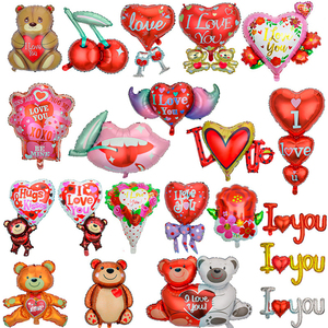 Palloncini in Foil a Forma di Orso 'I LOVE U' per Decorazioni di Ritorno a Scuola e Festa di San Valentino - Product Image 2