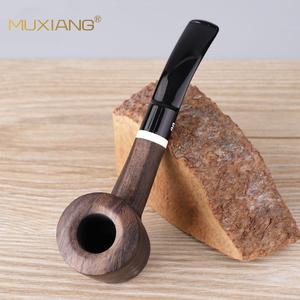 Muxiang Hammer Shape Ebony Wood Pipe Bent Type With Acrylic Mouthpiece Solid Wood Tobacco Pipe For Smoking - Product Image 2