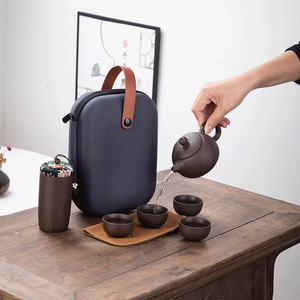 Support Custom Logo Best Company Promotional <strong>Gifts</strong> Travel Ceramic <strong>Tea</strong> Cup <strong>Sets</strong> With Bag - Product Image 2
