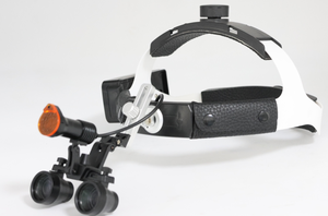 Loupes chirurgicales dentaires 3,5X, loupe binoculaire avec source d'alimentation électrique, noires, avec lampe frontale LED 5W - Product Image 3