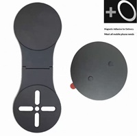 Support de téléphone portable pliable en alliage métallique à fixation magnétique puissante pour ordinateur portable de bureau