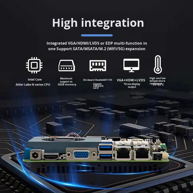 N97 N100 N150 N305 Industrial Motherboard Low Power Consumption Industrial All-in-one Computer Dual Network Mini 3.5 Inch