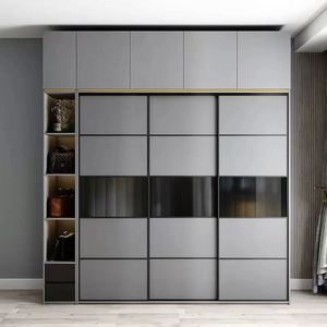 Armoire modulaire au design minimaliste, dernier cri, sur mesure, gris mat - Product Image 4