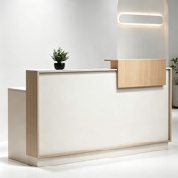 Comptoir de réception en bois durable HongKai, style moderne et épuré, pour magasin de vêtements, salon de coiffure, salon de beauté, ou comme comptoir de caisse. Livraison gratuite.