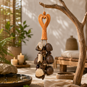 <span class=keywords><strong>Shaker</strong></span> en coquilles naturelles avec poignée en forme d'ange, 32 coquilles, percussion manuelle pour la guérison sonore, la méditation et le yoga - Product Image 1