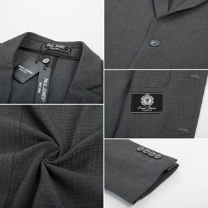 Blazer à deux boutons pour hommes OEM avec poches Manteau slim décontracté à manches longues et revers cranté pour hommes - Product Image 5