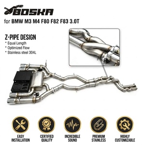 Tuyau d'échappement d'usine SUS304 pour BMW M3 F80 M4 F82 3.0T 2014-2019 avec tuyau en Z Boska Valvetronic - Product Image 1