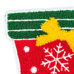 Écusson de broderie en chenille douce en forme d'arbre de Noël à coudre pour l'artisanat et les vêtements de vacances Tissu en toile en plastique PVC - Product Image 4