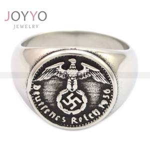 Benutzerdefinierte Antiken Freiheit Runde Ringe Retro Edelstahl Männer <span class=keywords><strong>Ring</strong></span> Schmuck - Product Image 2